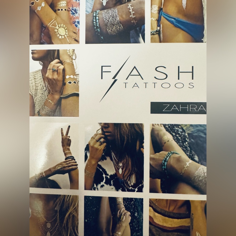 Flash Tattoo Zahra Metallic Temporary Tattoos 4 sheets